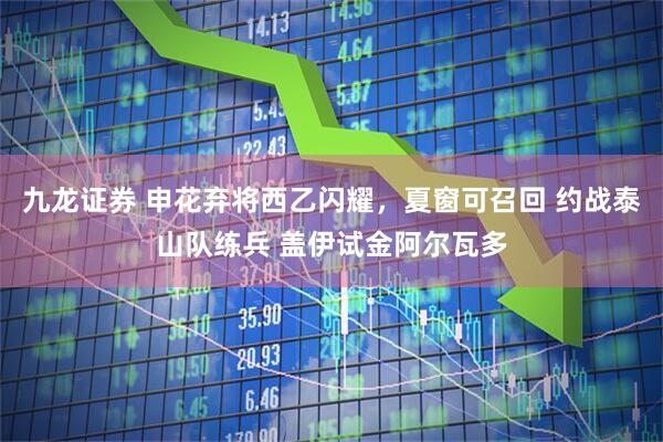 九龙证券 申花弃将西乙闪耀，夏窗可召回 约战泰山队练兵 盖伊试金阿尔瓦多