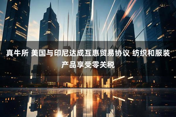 真牛所 美国与印尼达成互惠贸易协议 纺织和服装产品享受零关税
